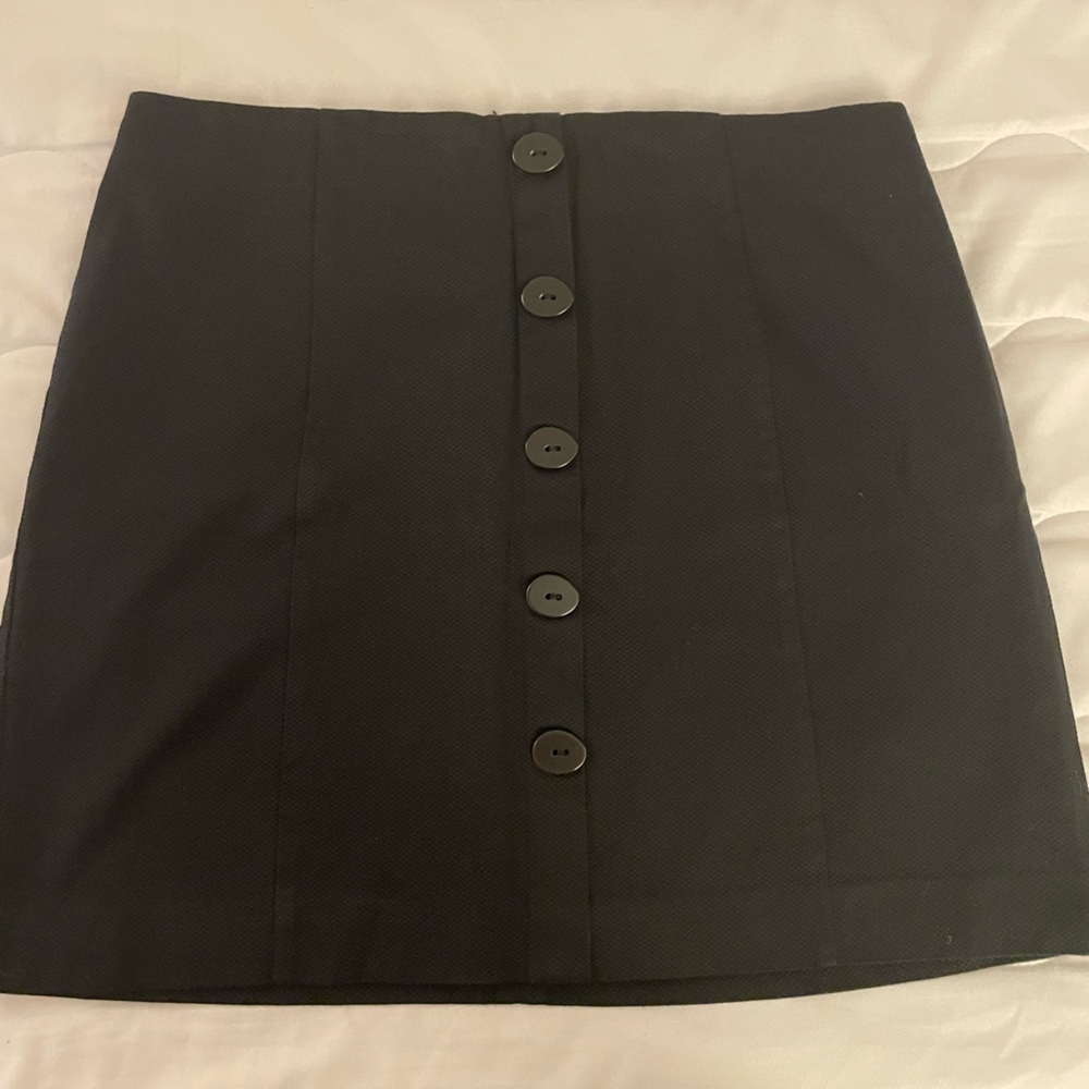 MANGO Button Mini Skirt - Black - Small